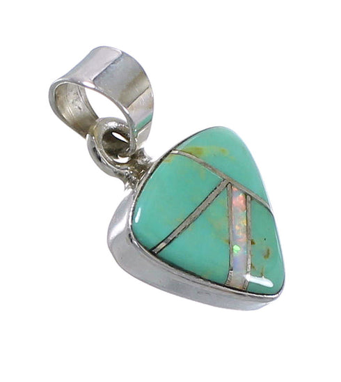 Turquoise Opal Authentic Sterling Silver Pendant YX75985